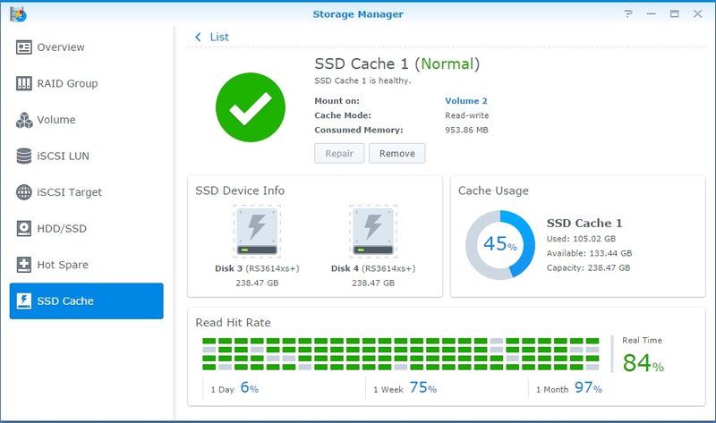 Synology SSD cache